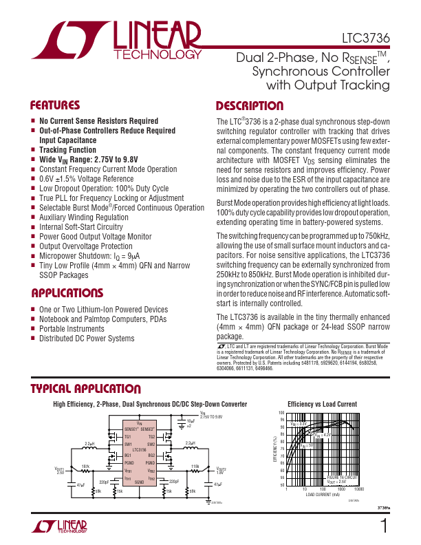 <?=LTC3736?> डेटा पत्रक पीडीएफ