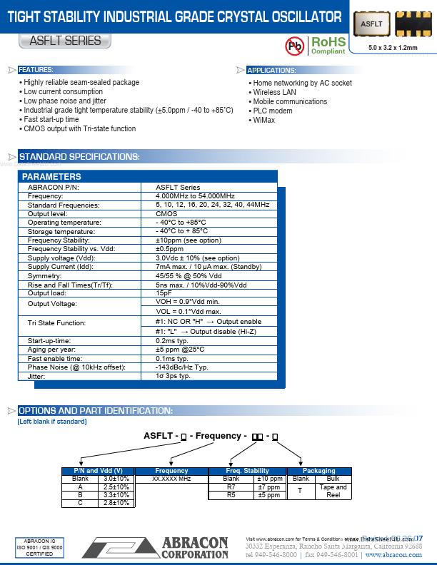 ASFLT Abracon Corporation