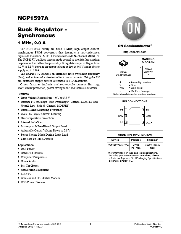 NCP1597A ON Semiconductor