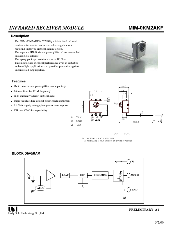 MIM-0KM2AKF Unity Opto Technology