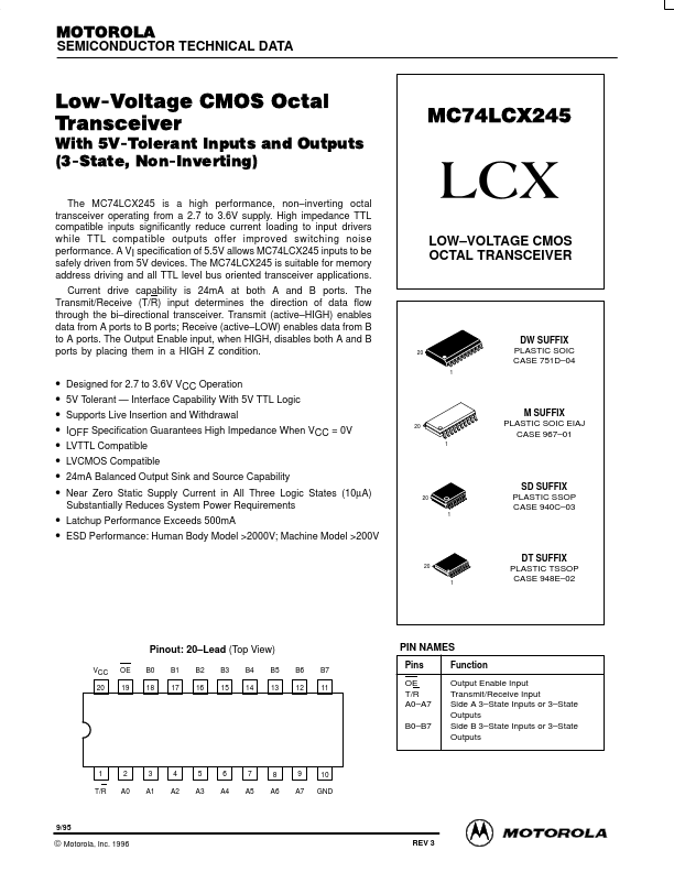 74LCX245 ON Semiconductor