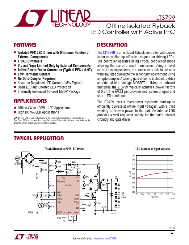 <?=LT3799?> डेटा पत्रक पीडीएफ