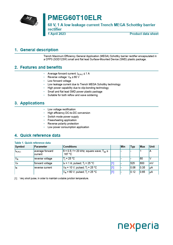 PMEG60T10ELR nexperia