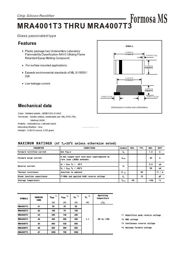 MRA4004T3 Formosa MS