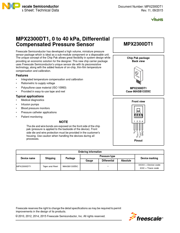 MPX2300DT1 Freescale Semiconductor