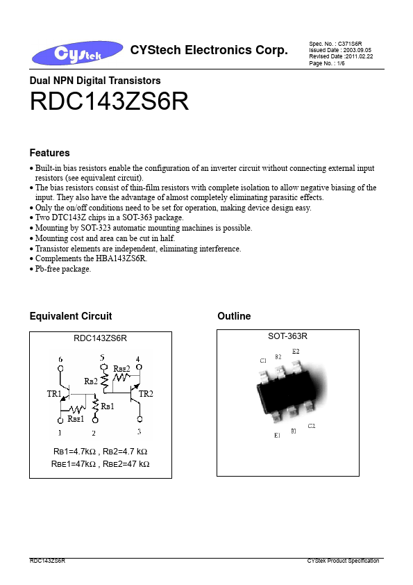 RDC143ZS6R CYStech