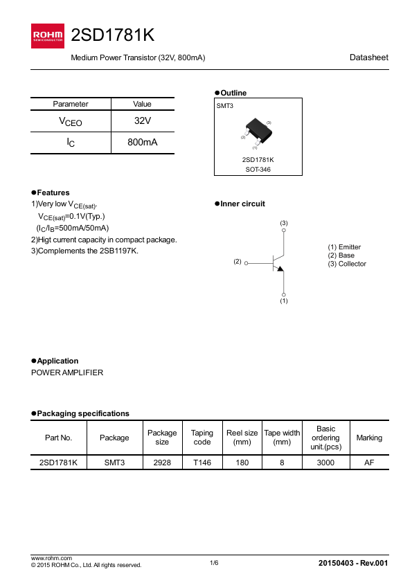 2SD1781K Rohm