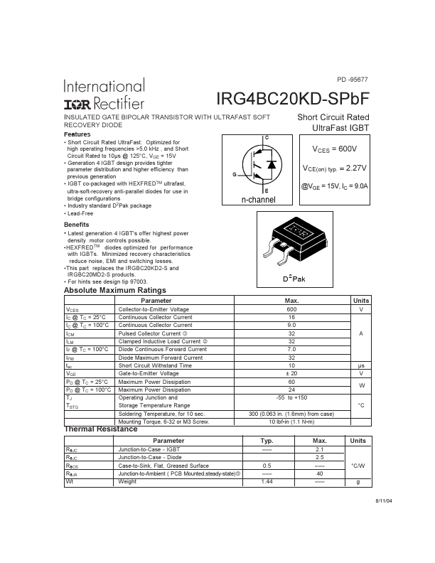 IRG4BC20KD-SPBF International Rectifier