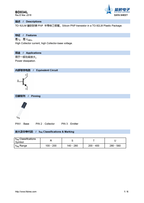 BD034L BLUE ROCKET ELECTRONICS