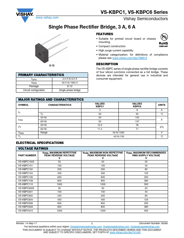 VS-KBPC1005 Vishay