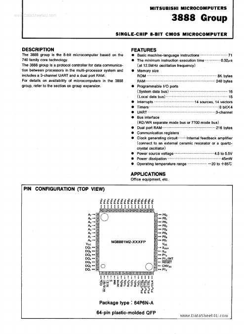 <?=M38881M2-XXXGP?> डेटा पत्रक पीडीएफ