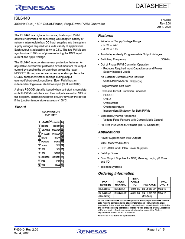 ISL6440 Renesas