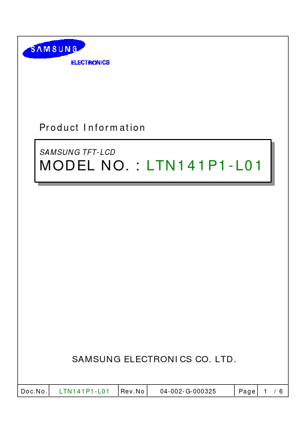 <?=LTN141P1-L01?> डेटा पत्रक पीडीएफ