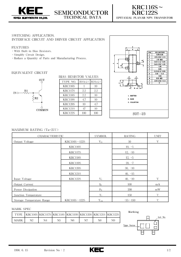 KRC119S Korea Electronics