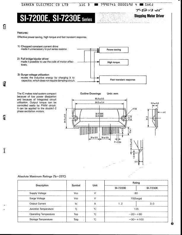 <?=SI-7200E?> डेटा पत्रक पीडीएफ