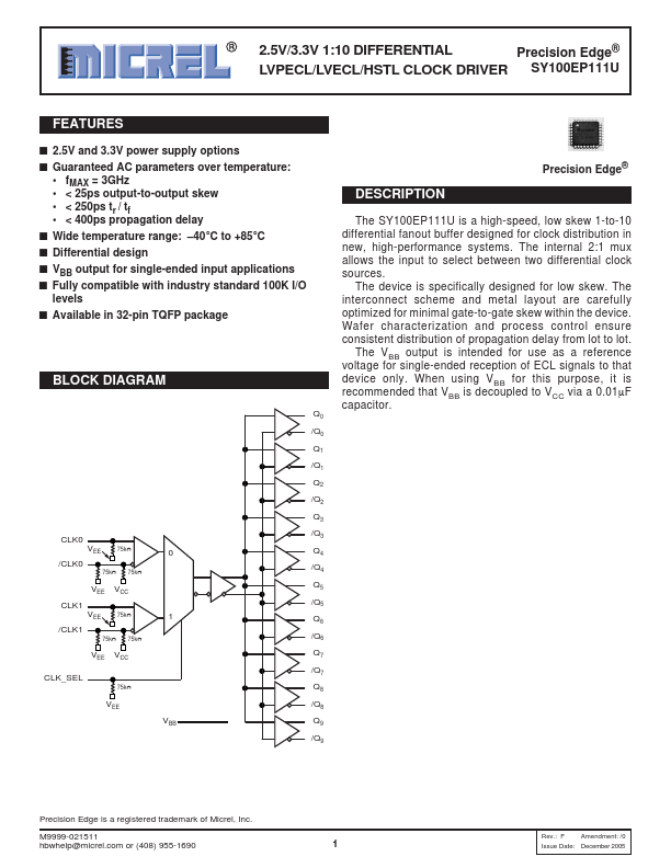 100EP111U Micrel Semiconductor