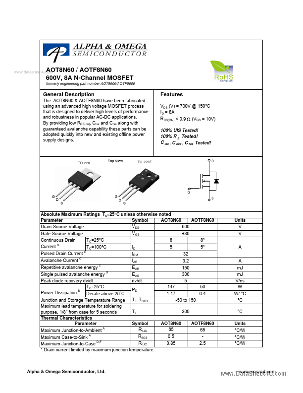 AOT9606 Alpha & Omega Semiconductors