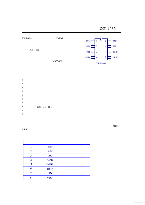 <?=XKT408A?> डेटा पत्रक पीडीएफ