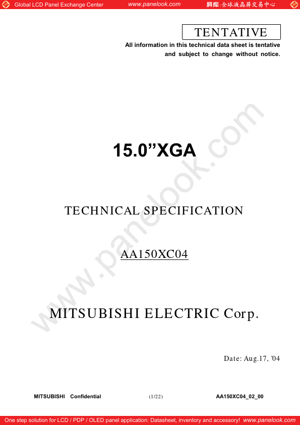 AA150XC04 Mitsubishi