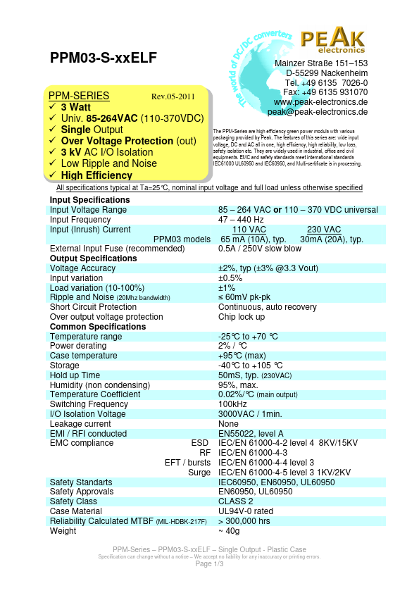 <?=PPM03-S-12ELF?> डेटा पत्रक पीडीएफ