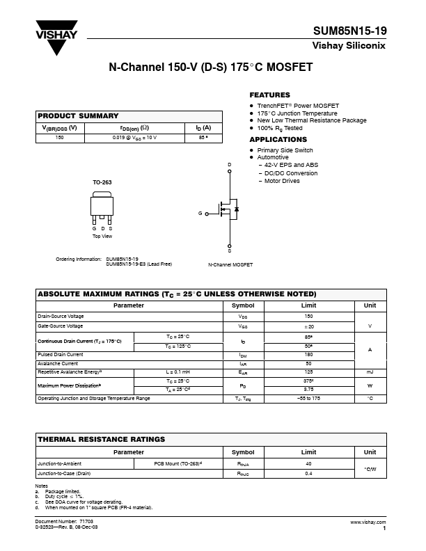 SUM85N15-19