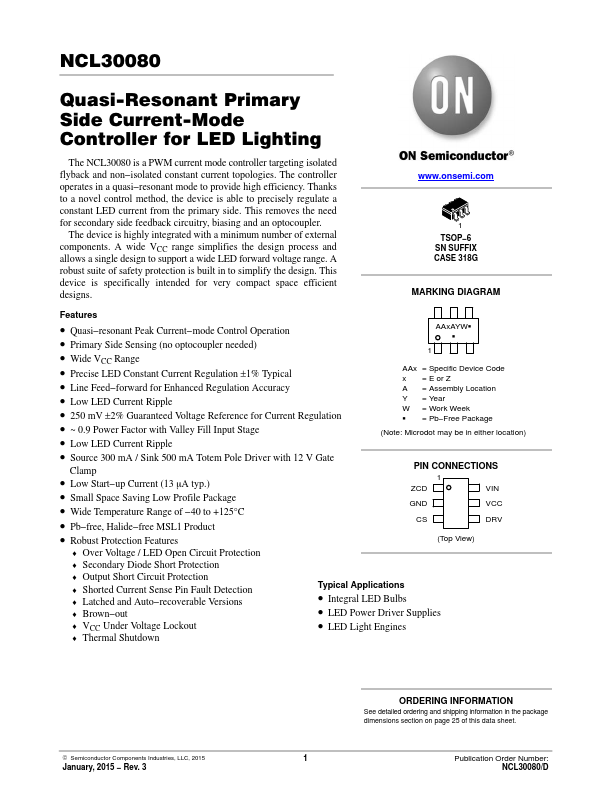 NCL30080 ON Semiconductor