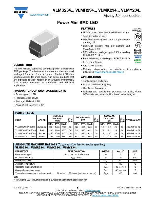 VLMS234V2BA-GS08 Vishay