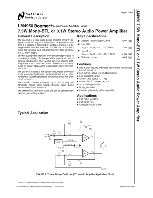 LM4950 National Semiconductor