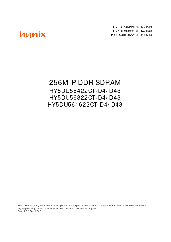 HY5DU56822CT Hynix Semiconductor