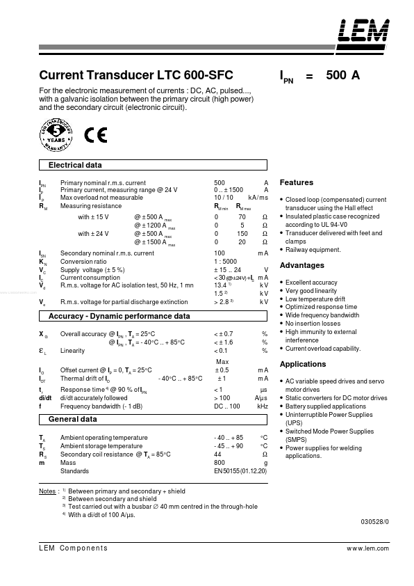 LTC600-SFC LEM