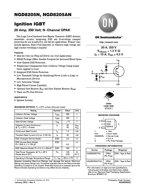 NGD8205ANT4G ON Semiconductor