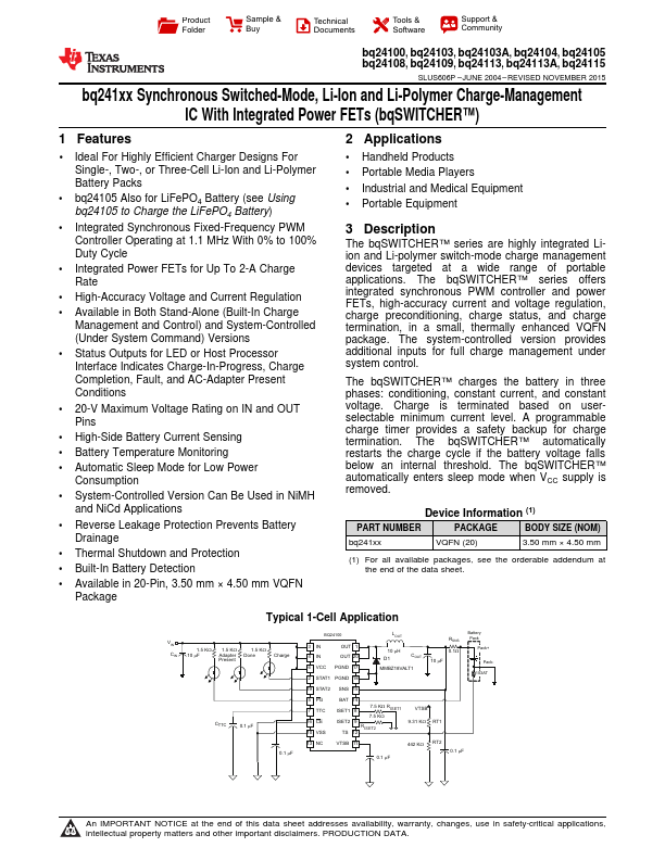 BQ24105 Texas Instruments