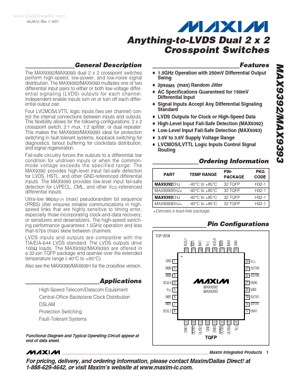 MAX9392 Maxim Integrated Products