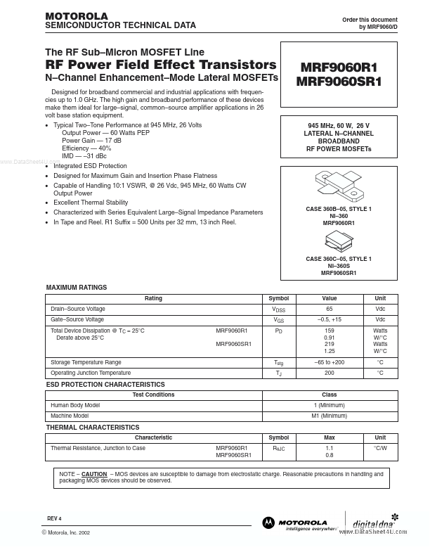 <?=MRF9060R1?> डेटा पत्रक पीडीएफ