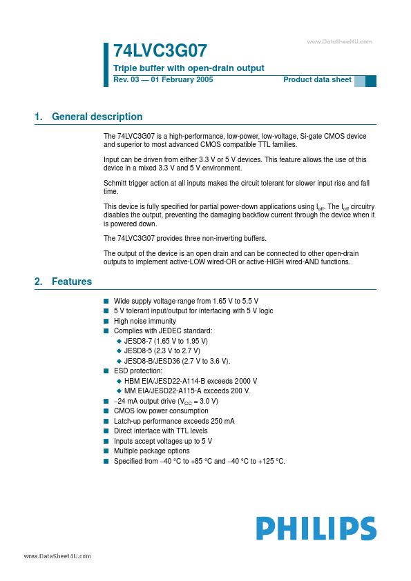 <?=74LVC3G07?> डेटा पत्रक पीडीएफ