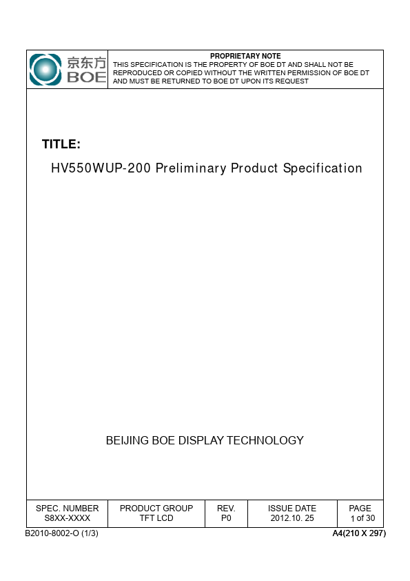 <?=HV550WUP-200?> डेटा पत्रक पीडीएफ