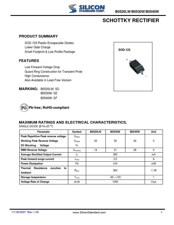 B0520LW Silicon Standard