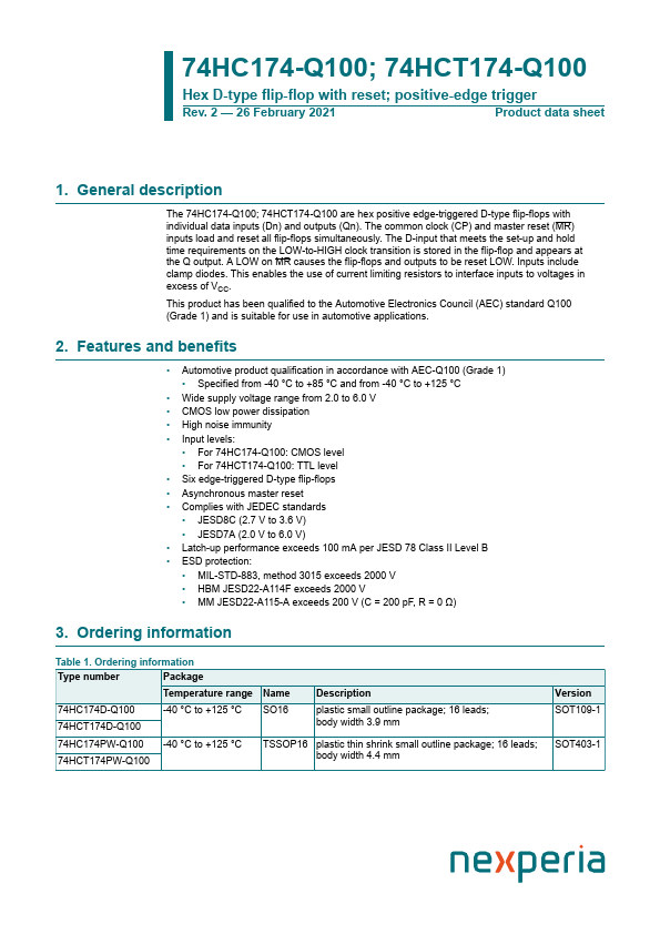 74HC174-Q100 nexperia