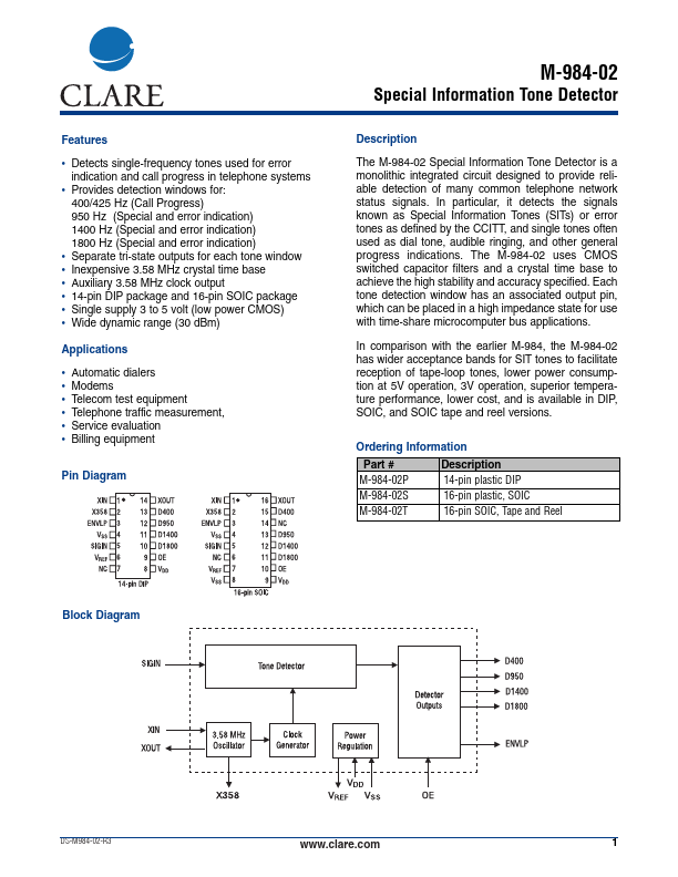 M-984-02S Clare  Inc.