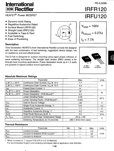 IRFR120 International Rectifier