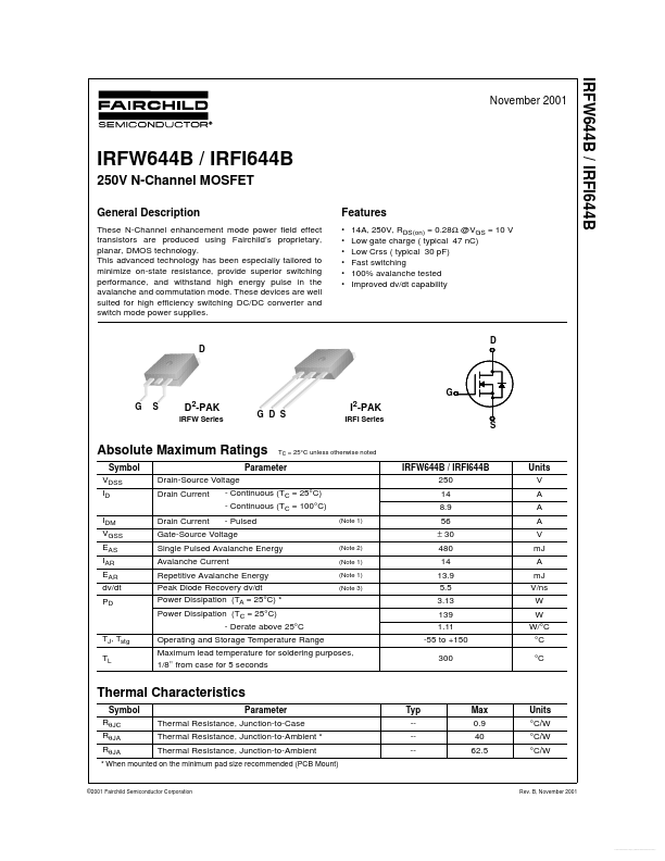 IRFI644B Fairchild Semiconductor