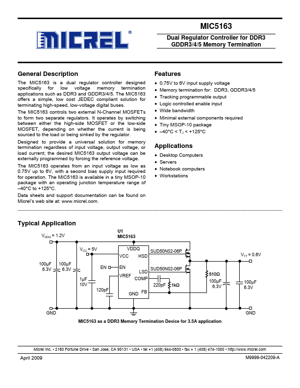 MIC5163 Micrel Semiconductor