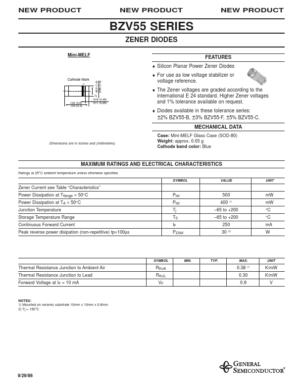 BZV55-C5V1 Datasheet | General Semiconductor - Datasheetspdf.com