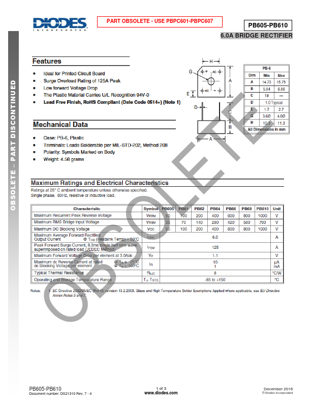 PB610 Diodes