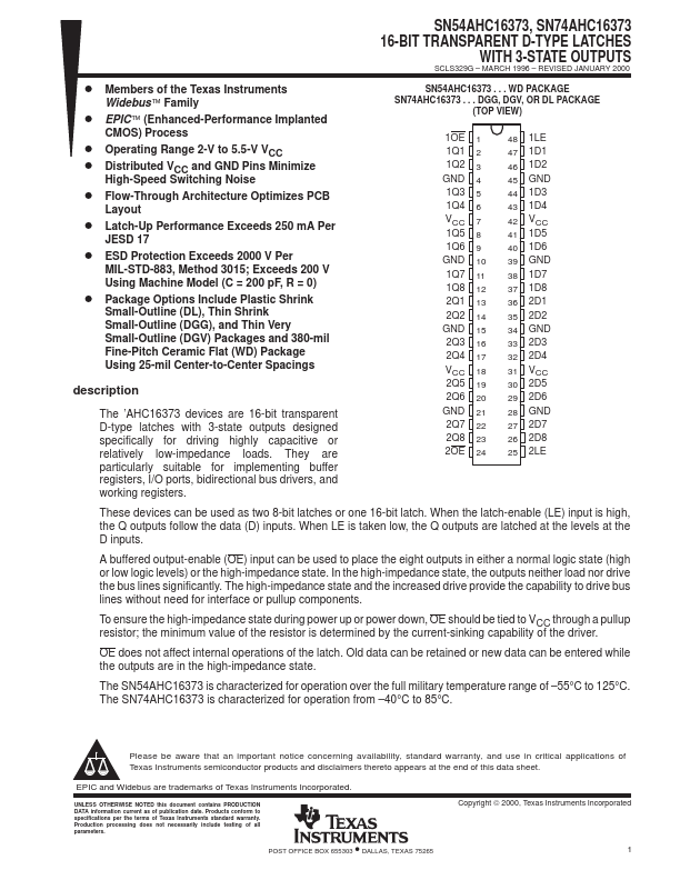 <?=SN54AHC16373?> डेटा पत्रक पीडीएफ