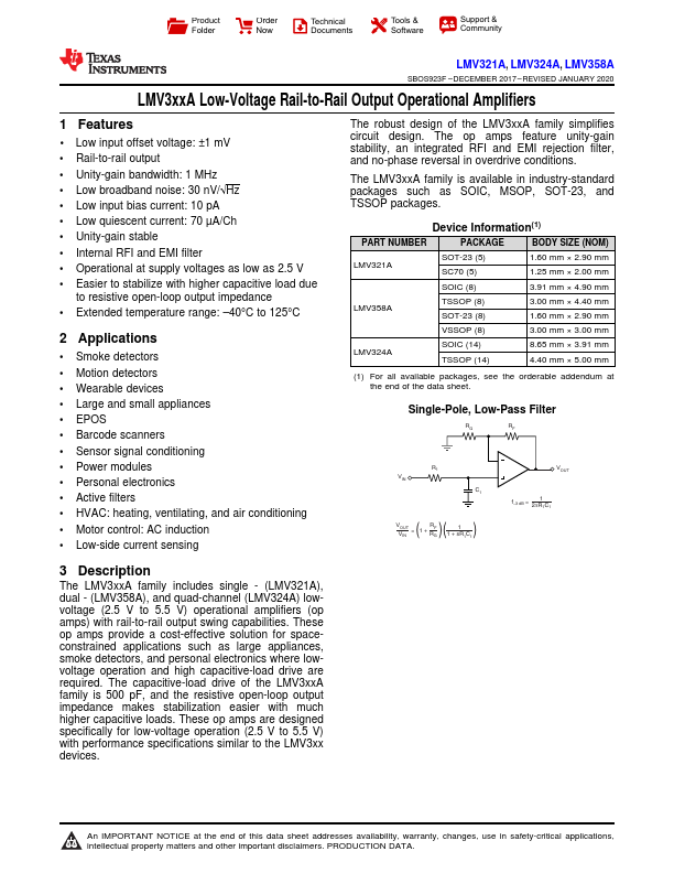 <?=LMV358A?> डेटा पत्रक पीडीएफ