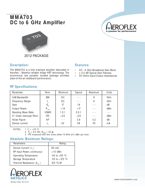 MMA703 Aeroflex Circuit Technology