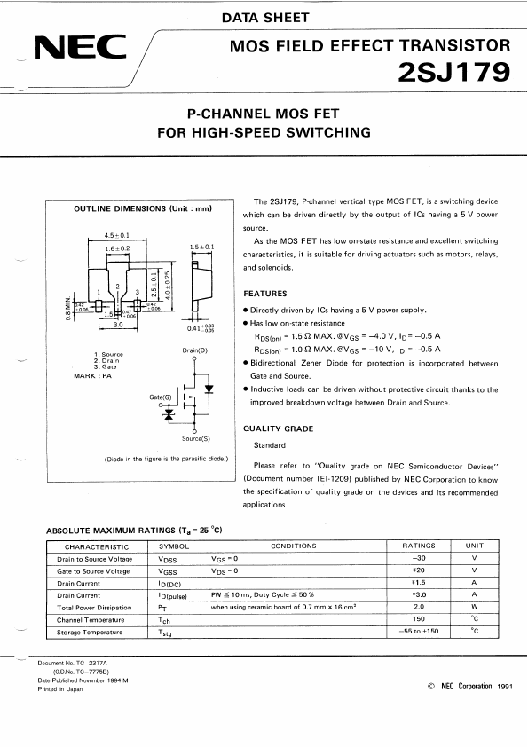 2SJ179 NEC