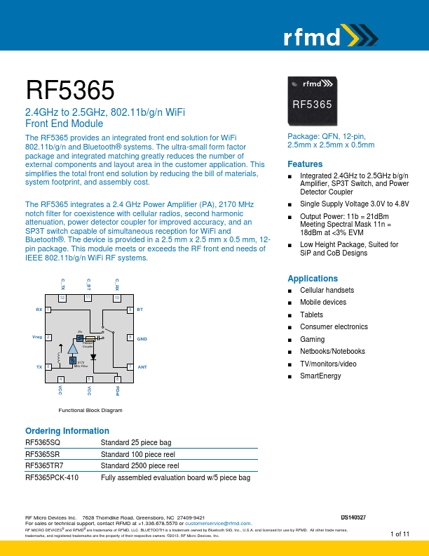 <?=RF5365?> डेटा पत्रक पीडीएफ