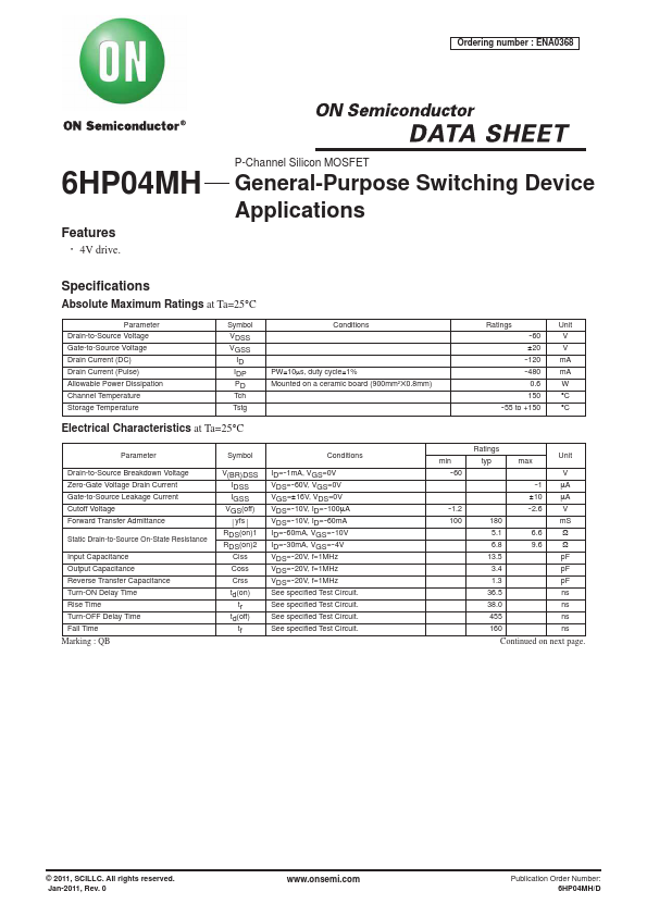 6HP04MH ON Semiconductor